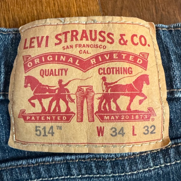 👖 Men’s Levi’s Blue Jeans 514 Size 34 X 32 Zip Fly - Picture 6 of 9